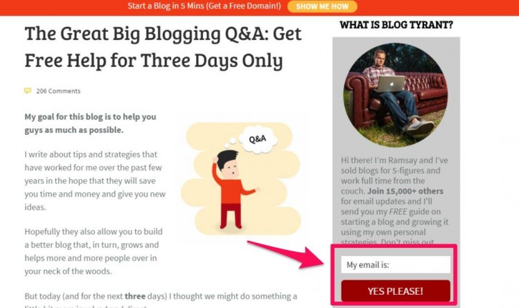 Converting Readers into Subscribers