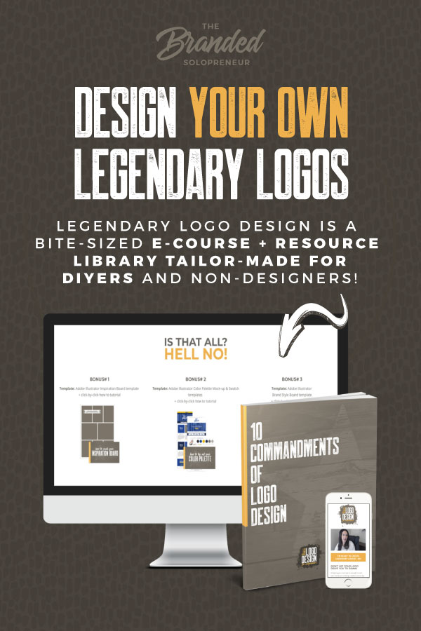 Legendary Logo Design is a bite-sized e-course + resource library tailor-made for non-designers! In this training, you'll learn how to create legendary logos, even if you have no design experience. | logo design branding | logo design inspiration branding | visual identity design branding logos | how to logo design tips | how to make a diy logo | logo branding design | branding inspiration #brandingdesign #branding101 #brandingstrategy #brandidentity #brandidentitydesign #brandinginspiration